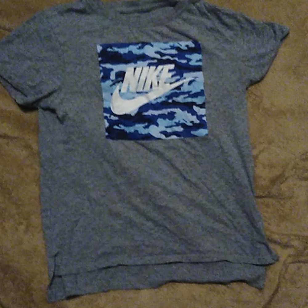 Gray with blue camo Nike T-shirts